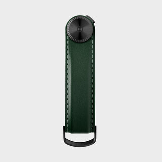 Orbitkey Key Organizer Pro Leather in dark green with black hardware and smooth stitched edges