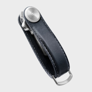 Orbitkey Key Organizer Pro Leather in black with stainless steel hardware and compact key storage design