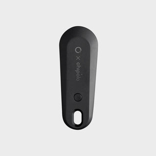 Orbitkey x Chipolo Bluetooth Tracker v2 in black ABS plastic with a small button and keyring slot