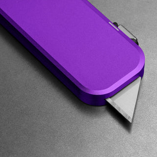 James The Palmer Knife with anodized purple aluminum handle and sharp high carbon steel blade
