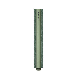 Secrid Slimwallet Rango slim green leather wallet with embossed SECRID logo side view
