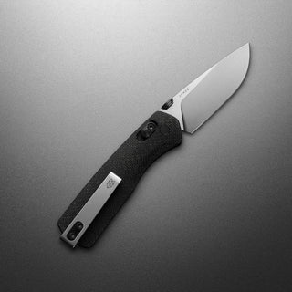 James The Carter Knife folding design with textured black Micarta handle and VG-10 steel blade by The James Brand