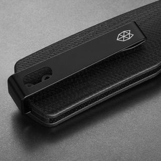 James The Carter Knife black G10 handle with textured grip and branded clip by The James Brand