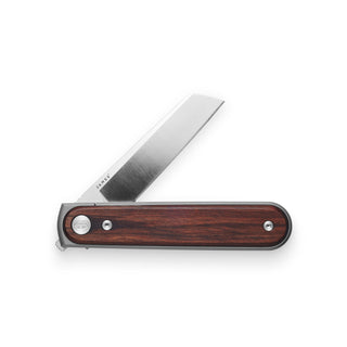James The Duval Knife with rosewood handle and partially open stainless steel blade by The James Brand