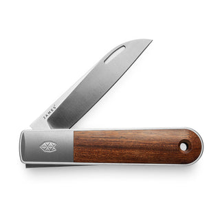 James The Wayland Knife with polished steel blade and smooth rosewood handle by The James Brand