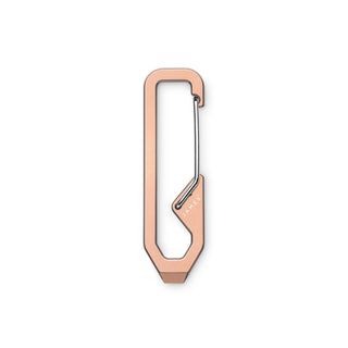 James The Holcombe Carabiner in rose gold titanium with spring-loaded latch from The James Brand