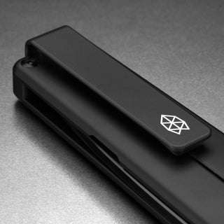 James The Chapter 2 Knife by The James Brand showing black titanium handle and signature logo clip
