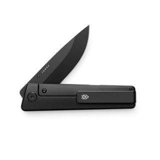 James The Chapter 2 Knife by The James Brand with black titanium handle and partially open blade