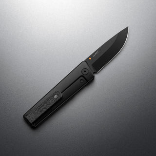 James The Chapter 2 Knife with black titanium handle and sleek American-made s35vn blade open flat