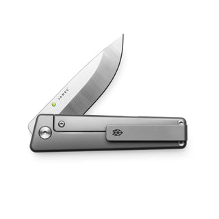 James The Chapter 2 Knife by The James Brand showing titanium handle with partially open s35vn steel blade
