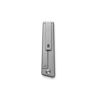 James The Chapter 2 Knife closed, showing titanium handle and clip from The James Brand