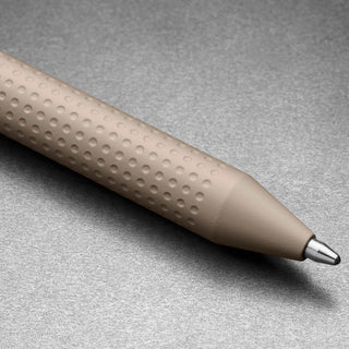 Close-up of James The Burwell Ballpoint Pen Desert Campout textured grip and tip