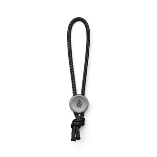 James The Ulu Lanyard & Bead with black nylon paracord and anodized aluminum bead featuring etched detail