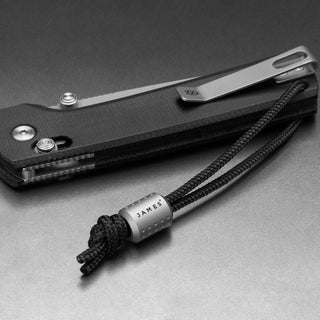 James The Alder Lanyard & Bead by The James Brand with anodized aluminum bead and black nylon paracord loop