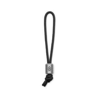 James The Alder Lanyard & Bead with black nylon paracord and laser-etched aluminum bead from The James Brand