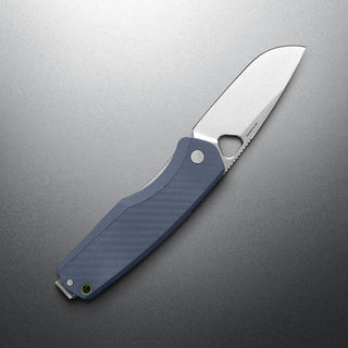 James The Folsom Pro Knife with blue textured G10 handle and stonewash LC200N steel blade