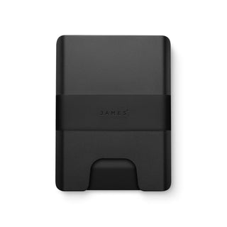 James The Lowe Wallet by The James Brand in black aluminum with matte silicone band front view