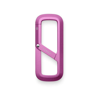 James The Madison Carabiner in vibrant purple aluminum with sleek rectangular design by The James Brand