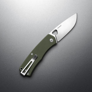 James The Folsom Knife with olive green G10 handle and VG-10 steel blade by The James Brand