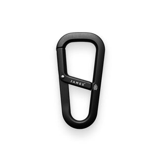 James The Hardin Carabiner in black anodized aluminum with spring-loaded latch from The James Brand