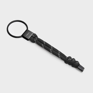 Orbitkey Urban Loop Keychain with black polyester paracord and matte black stainless steel ring