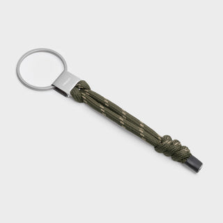 Orbitkey Urban Loop Keychain with olive green polyester paracord and matte silver stainless steel ring