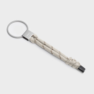 Orbitkey Urban Loop Keychain in beige polyester paracord with stainless steel ring and matte silver clasp