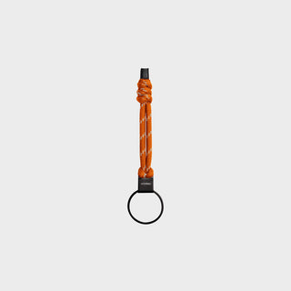 Orbitkey Urban Loop Keychain with orange polyester paracord and black stainless steel ring detail