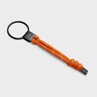 Orbitkey Urban Loop Keychain with orange polyester paracord and black stainless steel ring and clasp