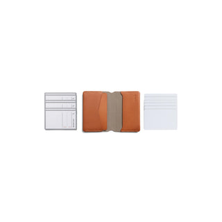 Bellroy Under Cover slim tan leather card holder wallet with removable card inserts and smooth stitching