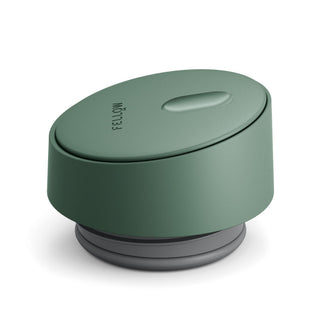 FELLOW Carter Slide Mug 16oz green BPA-free plastic lid with matte finish shown up close