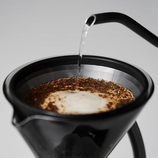 Able Kone Filter for Chemex 6, 8, 10 Cup Coffee Maker brewing coffee with fine stainless steel mesh filter