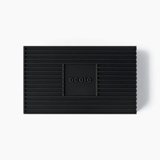 ACAIA Pearl Heat Resistant Pad in black silicone with textured grooves and embossed logo centered