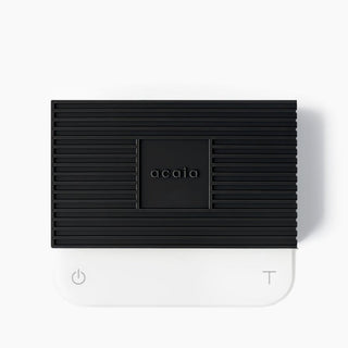 ACAIA Pearl Heat Resistant Pad black silicone with textured ridges and embossed logo on top