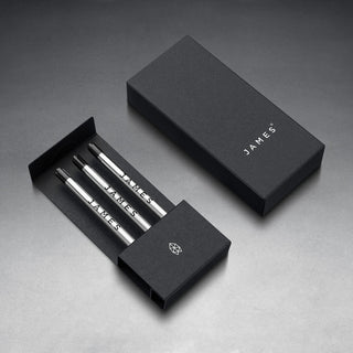James The Burwell G2 Ink Refill - 3 Pack displayed in an open black box