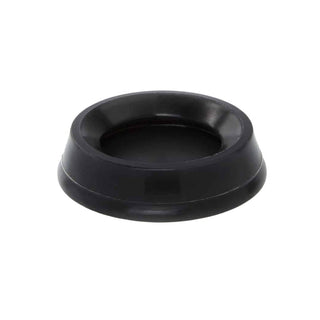 A smooth black AeroPress Seal made from medical-grade thermoplastic elastomer material