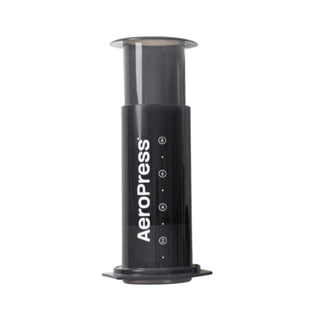 AeroPress XL Coffee Press black polypropylene brewing chamber with measurement markings side view