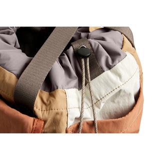 Bellroy Cinch Tote close-up showing textured recycled fabric and adjustable drawstring closure