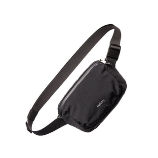 Bellroy Lite Belt Bag in black recycled nylon with adjustable strap and zipper closure
