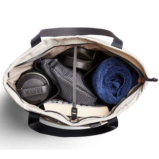 Bellroy Lite Totepack open top view showing organized interior with travel essentials inside