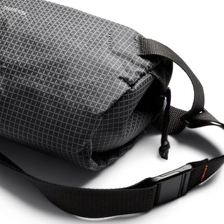 Bellroy Lite Sling with textured water-resistant fabric and adjustable black strap detail close-up