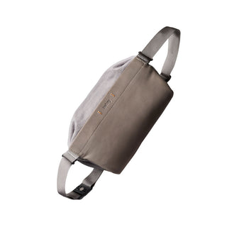 Bellroy Sling Mini Premium - 7L crossbody bag with premium leather front and adjustable strap angled view