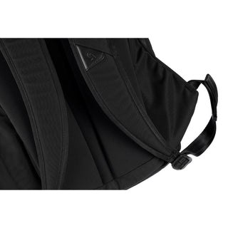 Bellroy Classic Backpack Second Edition close-up of black padded straps and durable recycled fabric texture