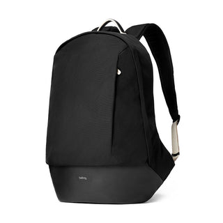 Bellroy Classic Backpack Premium in black with smooth base and padded shoulder straps visible