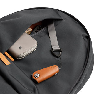 Bellroy Classic Backpack Plus Second Edition with organized interior pocket and leather key attachment