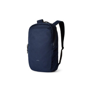 Bellroy Via Backpack in navy with sleek recycled fabric and padded adjustable shoulder straps