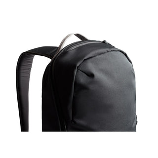 Bellroy Via Backpack in black recycled fabric with padded straps and sleek minimalist design