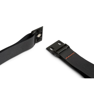 Black adjustable strap with magnetic buckle for Bellroy Lite Sling bag close-up shot