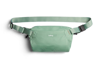 Bellroy Lite Sling Mini in soft green with water-resistant recycled fabric and adjustable strap