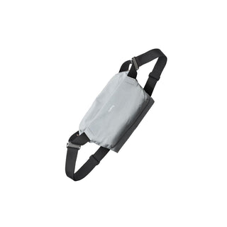 Bellroy Venture Sling 6L in light gray with black adjustable strap and recycled nylon fabric texture